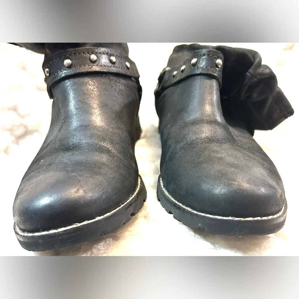 Sofft black leather western slouchy ankle boots women’s size 7.5M - Picture 4 of 12